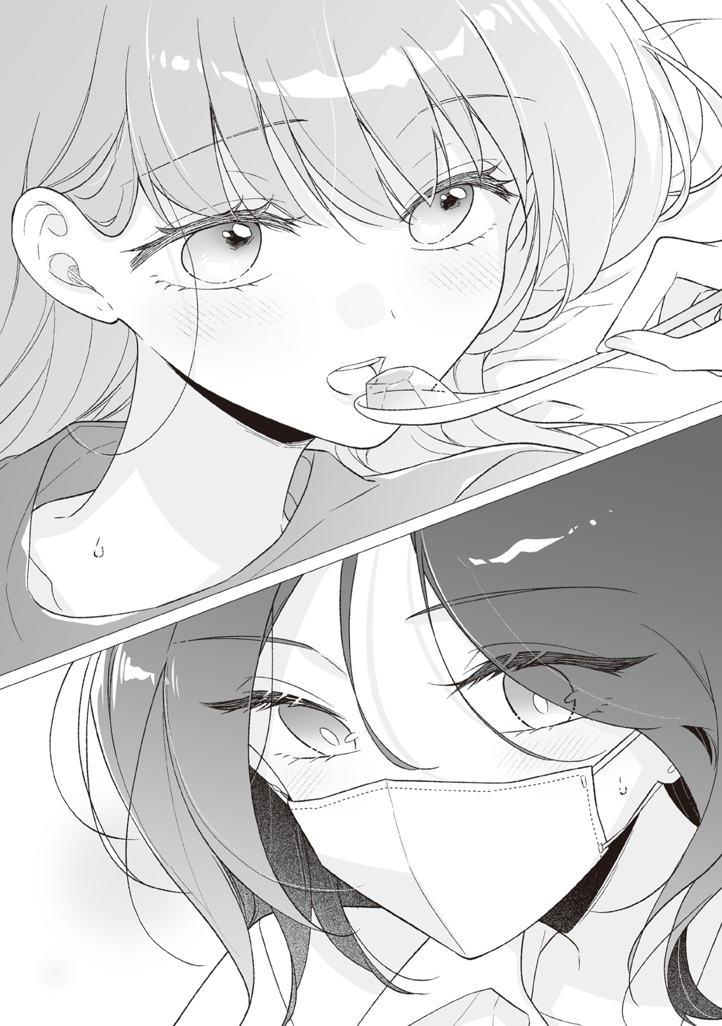 Primeros planos de Chisa Hanamori y Nagi Asami.